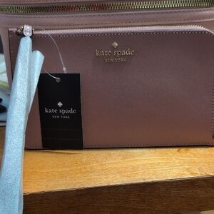 Kate Spade Mauve Clutch with Gold Accents